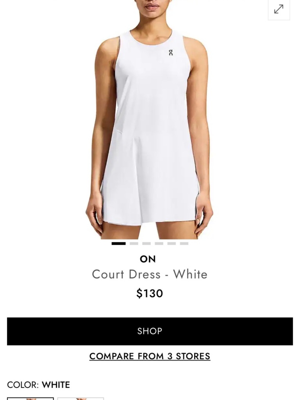 On Cloud Lightweight White Racerback Mini Dress